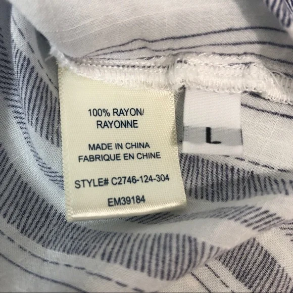 Cloth & Stone Button Up Cuffed Cap Sleeve Collar Top Large - Picture 6 of 9